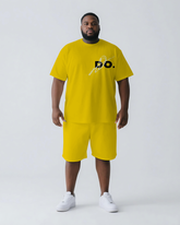 Do Like You Already Won Men's Big & Tall Casual Lettering T-shirt 2-Piece Set